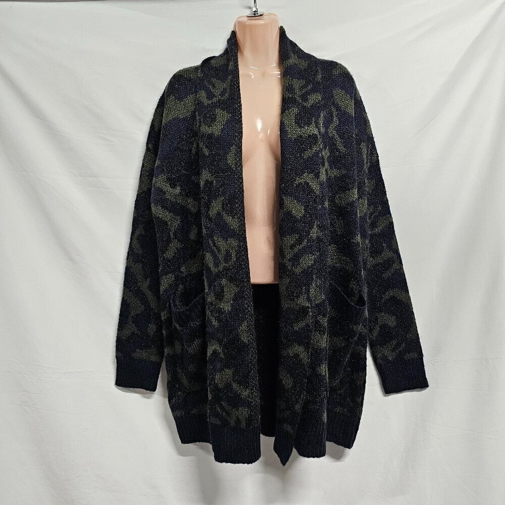 by Anthropologie Jensen Women Camo Open Cardigan Duster Sweater Size S Long/S